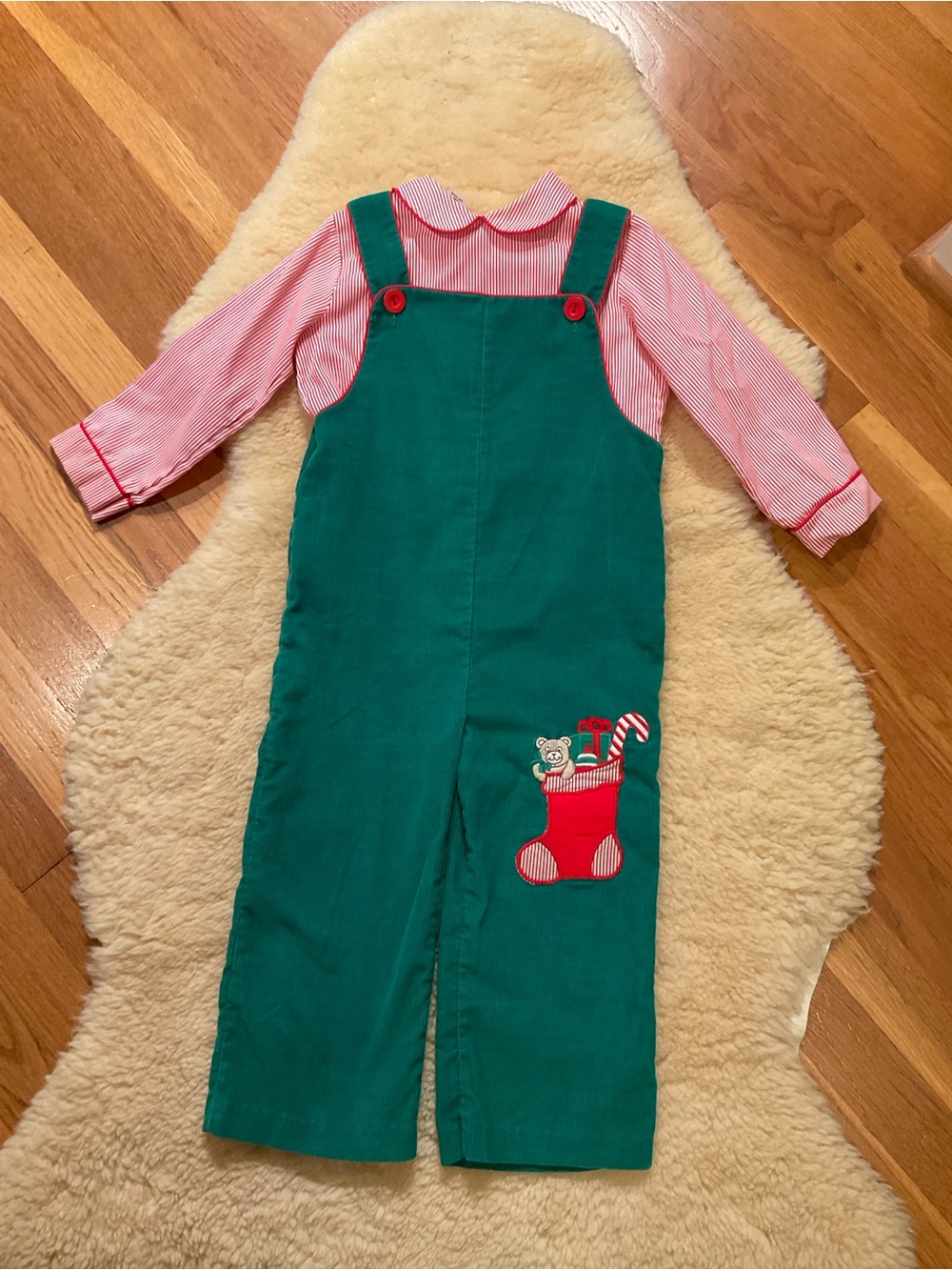 Vintage Toddle Tyke holiday Christmas overalls